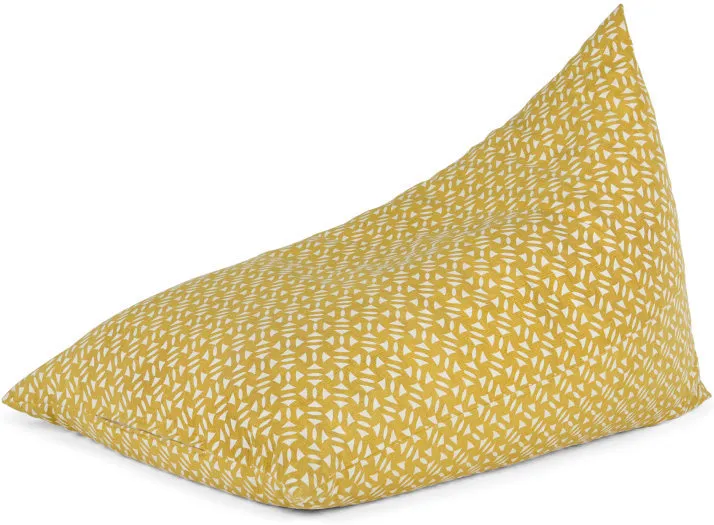 Abacus Printed Bean Bag, Saffron Yellow