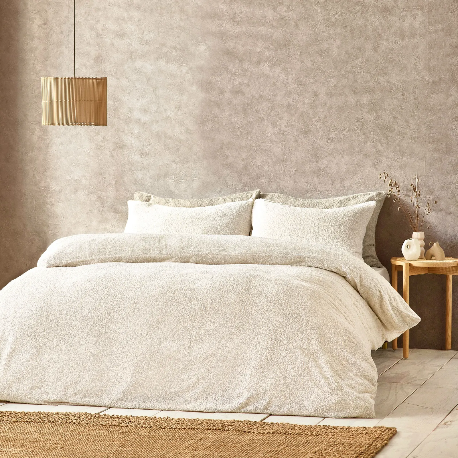 Yard Boucle Textured Duvet Cover Set in Ecru 2