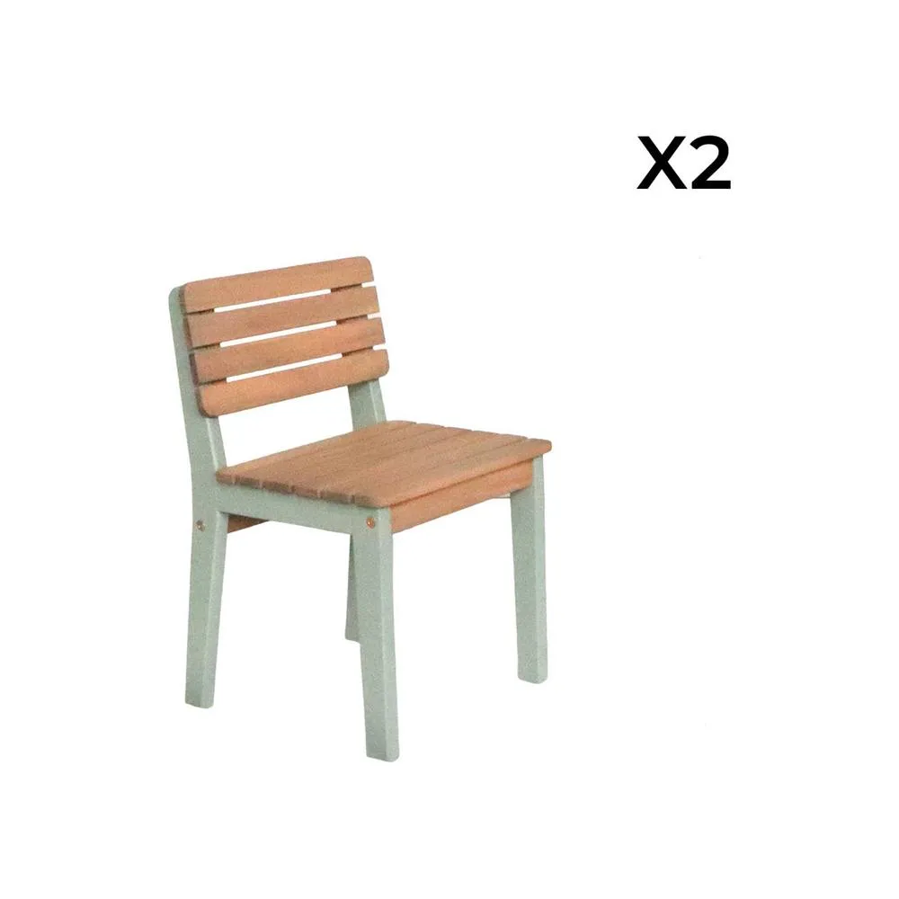 sweeek Children's wooden table with chairs in Light Green 6