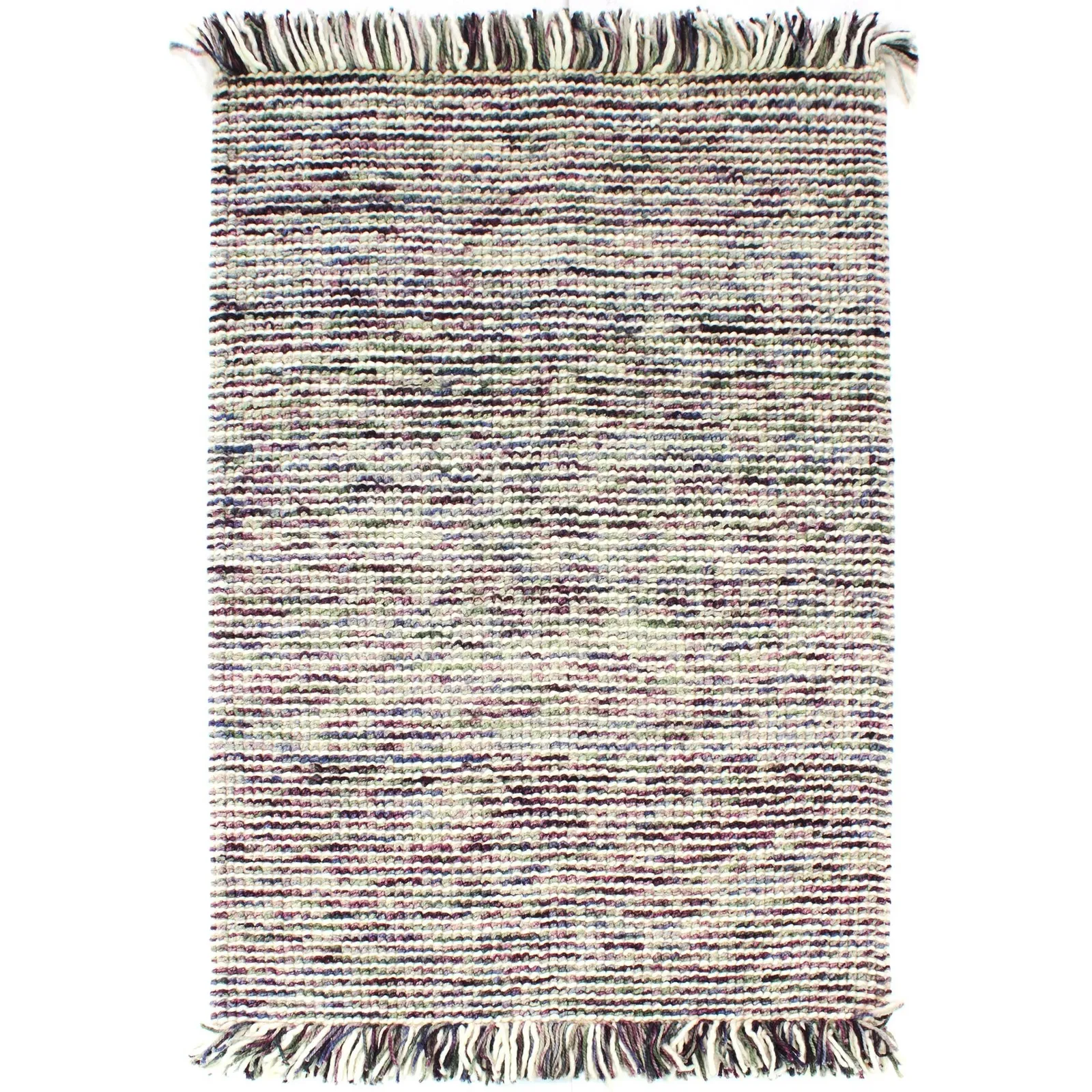 Plum Naiya Wool Hand Woven Rug Multi-Coloured/Purple