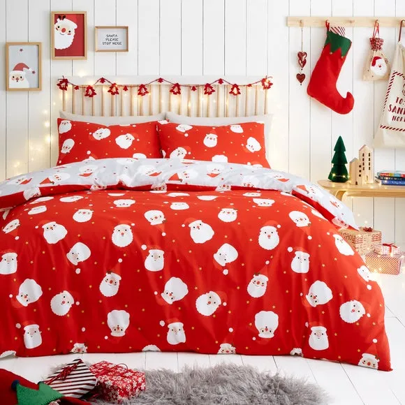 Happy Santa Duvet Cover & Pillowcase Set 1