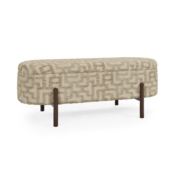 Marley Aztec Chenille Storage Ottoman 5