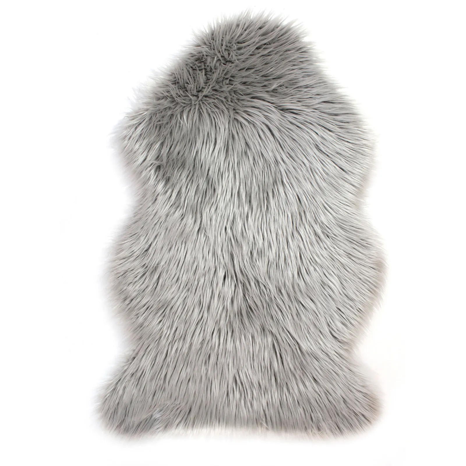 Single Pelt Faux Sheepskin Rug Grey