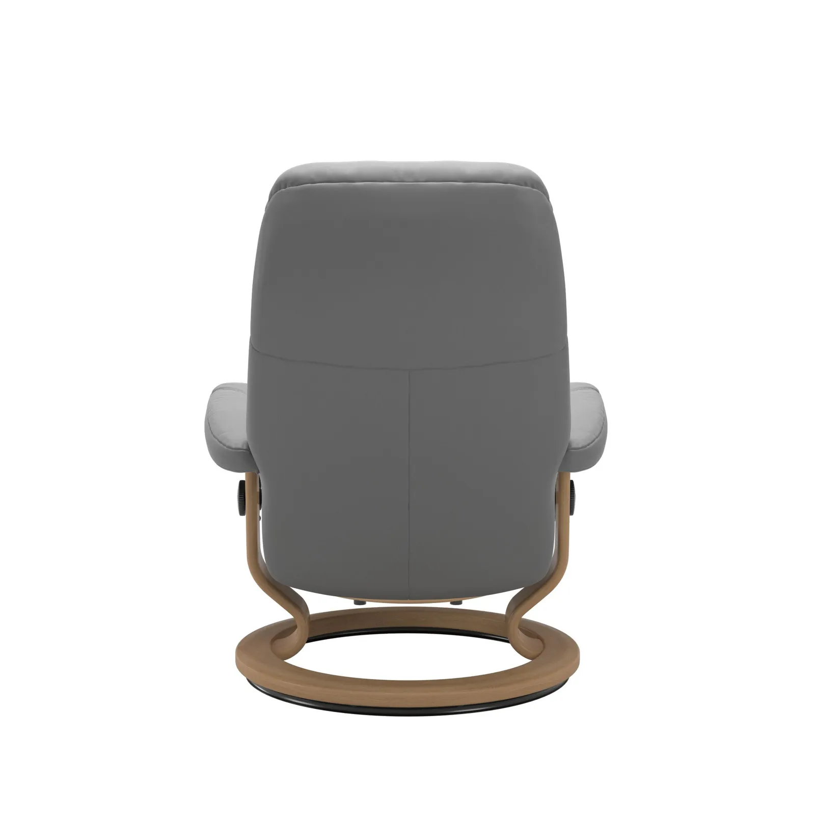 Stressless Consul Small Recliner Chair & Footstool Quickship, Grey Leather | Barker & Stonehouse 3