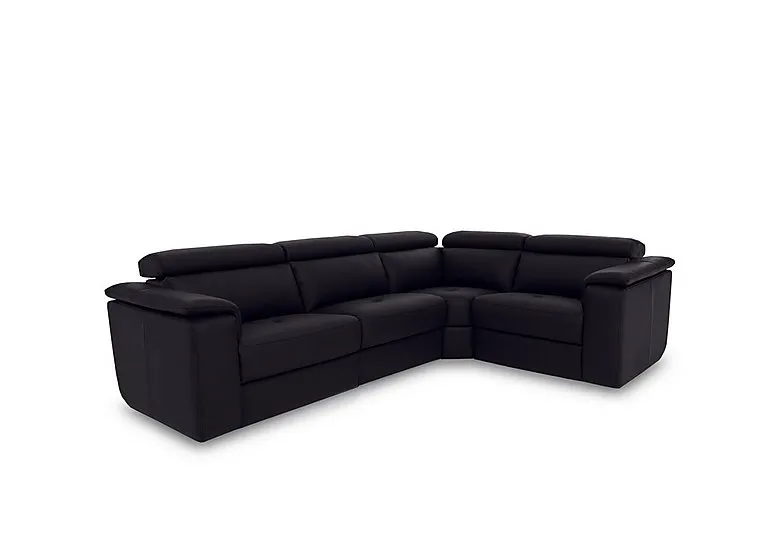 Canto Small Leather Corner Sofa - Torello Nero - Sofas and Armchairs - In Time for Christmas