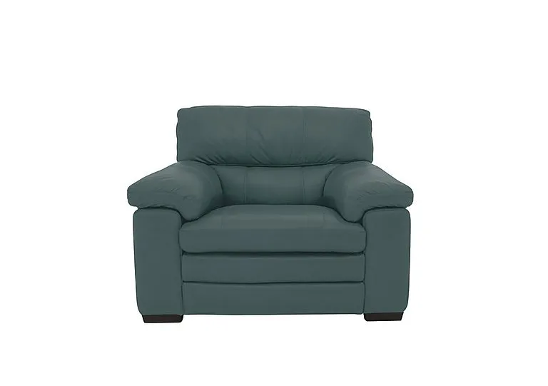 Cozee Leather Armchair - BV Lake Green