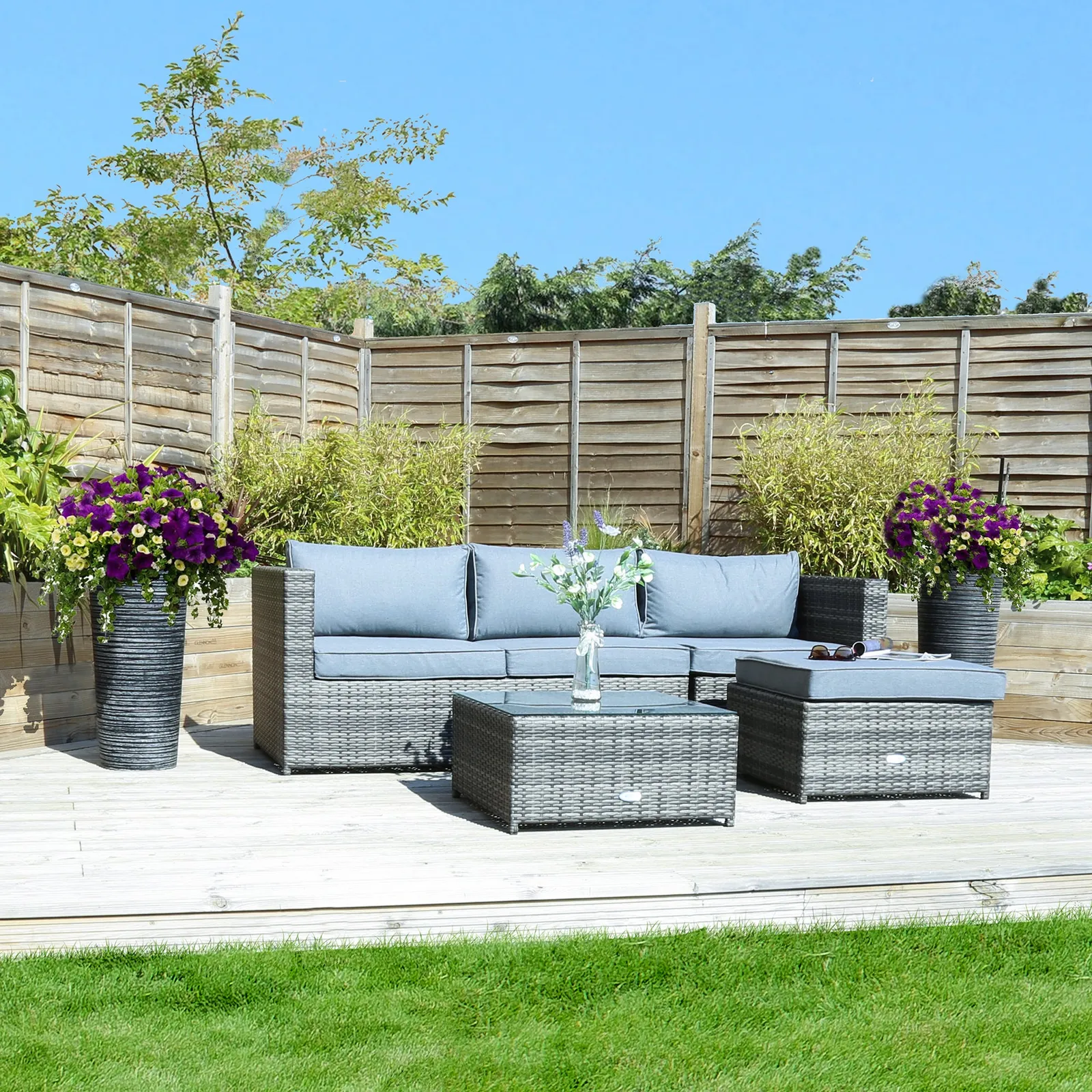 Corner Sofa Grey Lounge Set