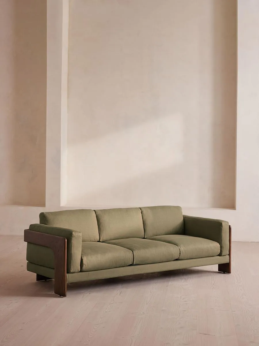 Marcia Three Seater Sofa, Linen, Sage