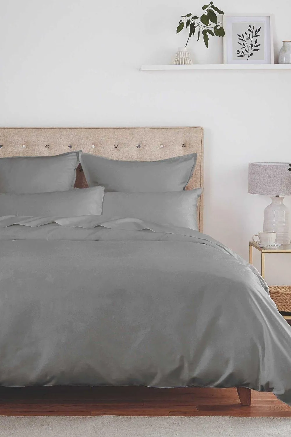 Murmur ' 500TC Plain Dye' Standard Pillowcase in Grey 3