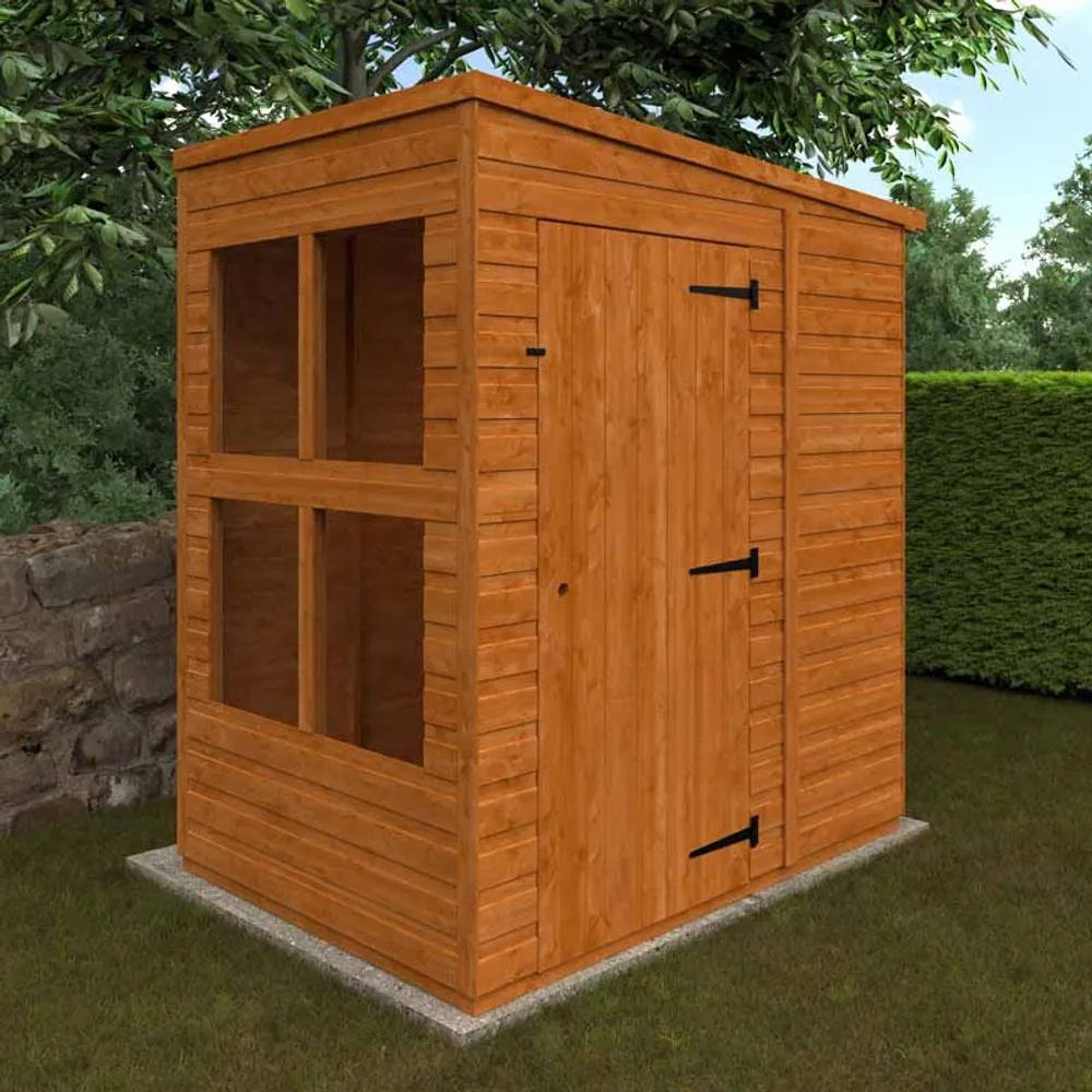 Buttercup Farm 4x6 Flex Pent Summerhouse Garden Sunroom 12mm Flex in Burnt Orange 2