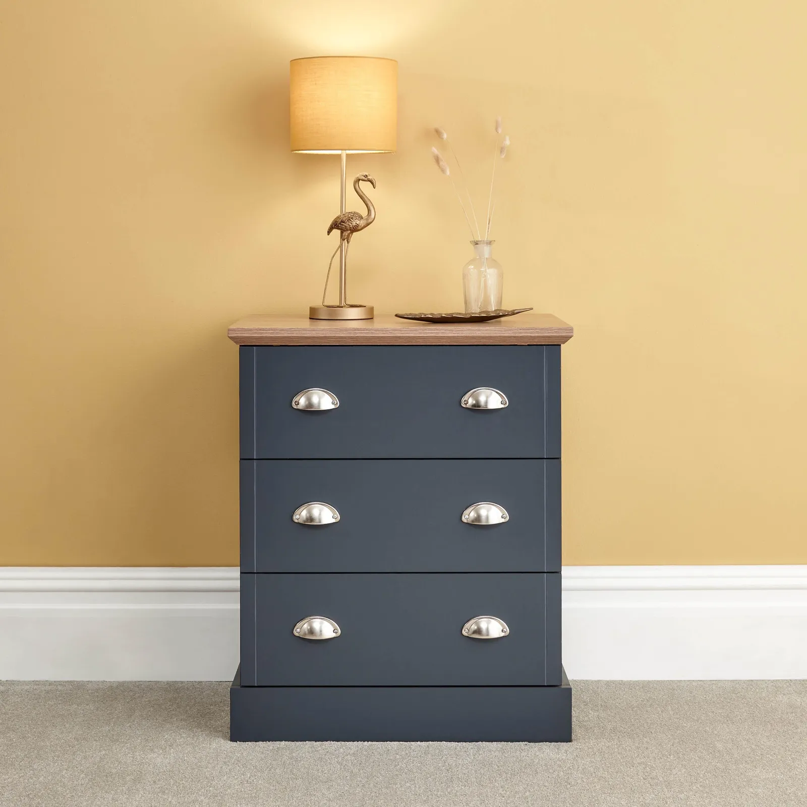 GFW Kendal 3 Drawer Chest in Blue