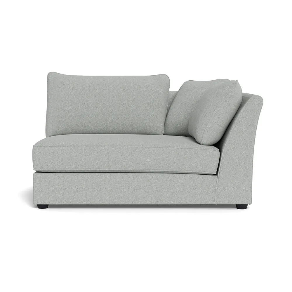 Heal's Tailor Large Curved Right Hand Facing Corner Unit Melton Wool Limestone Black Feet