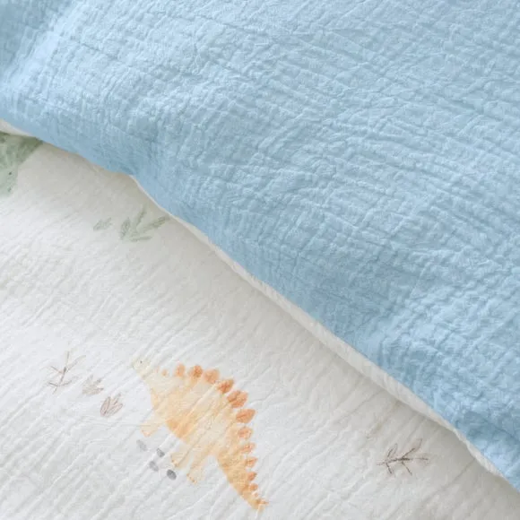 Dinosaur Cotton Muslin Quilt Cover & Pillowcase Set 4