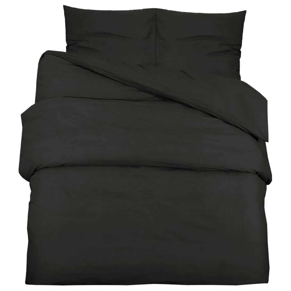 Berkfield Home Duvet Cover Set Black 140x200 cm Cotton