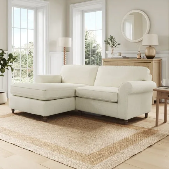 Flori Chunky Chenille Corner Chaise Sofa 1