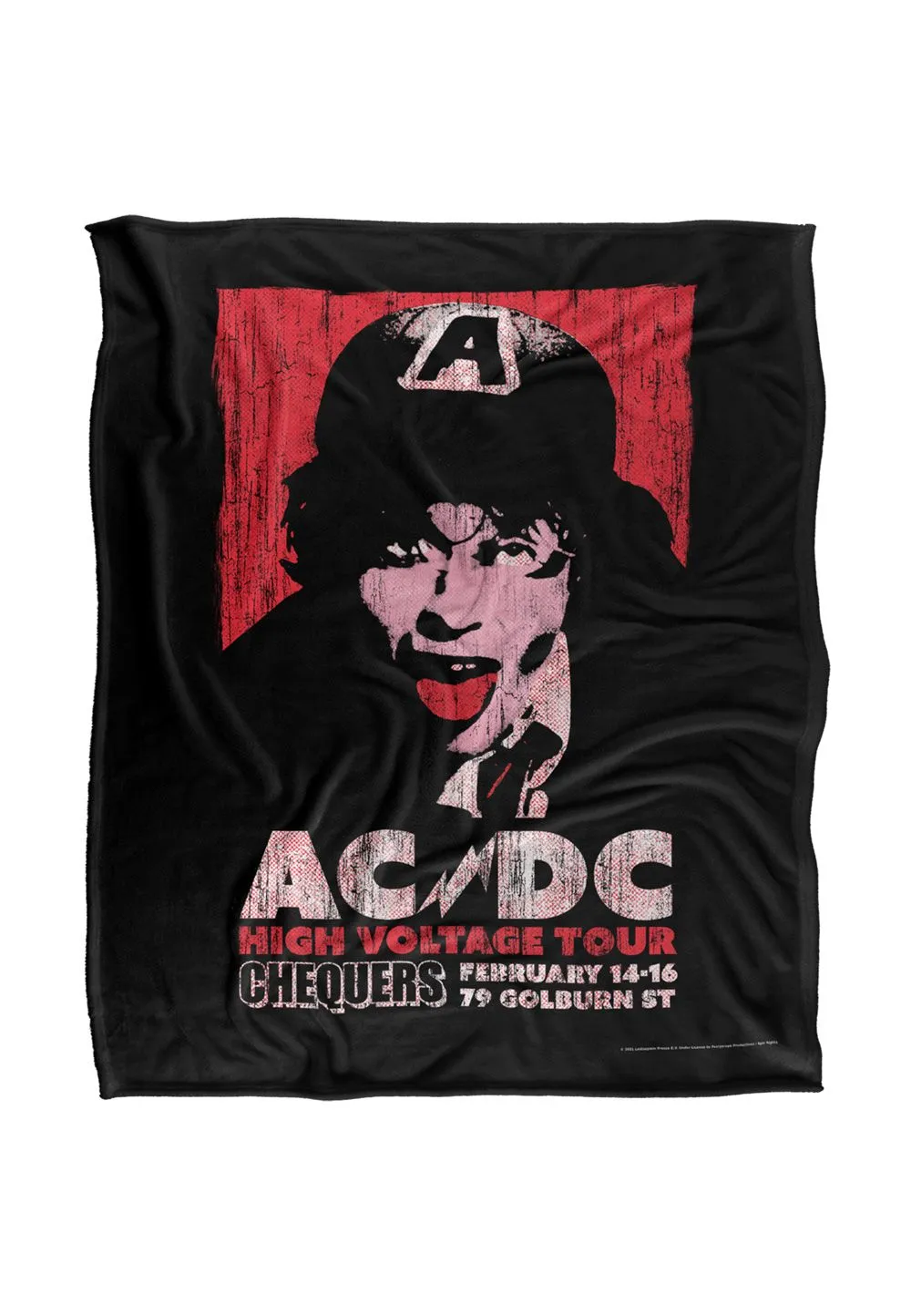 AC/DC ACDC High Voltage Live 1975 Silky Touch Super Soft Throw Blanket 152 X 127 cm in White