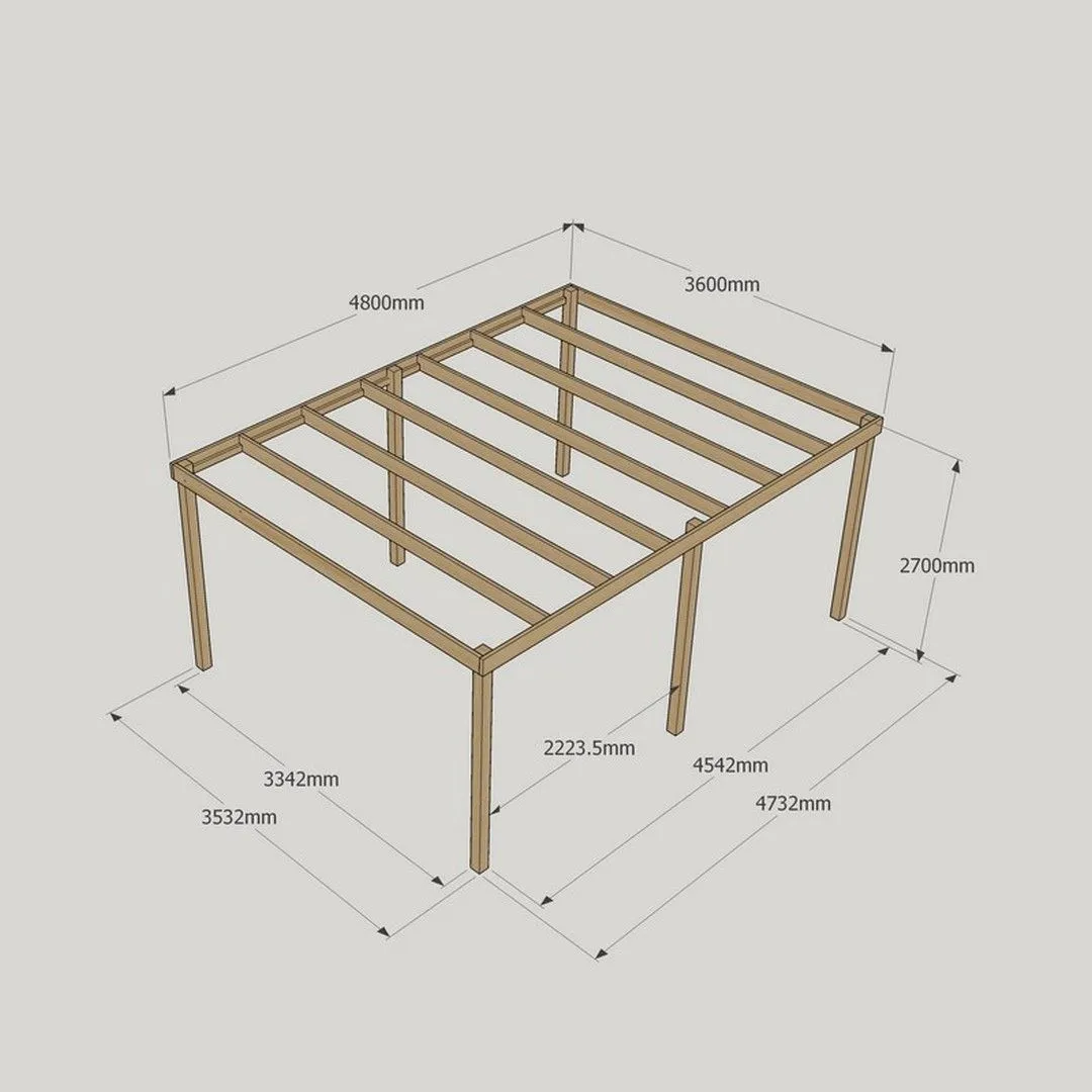 Rutland County Garden Furniture Ltd Garden Pergola 6 Posts - Wood - L360 x W480 x H270 cm - Light Green in Brown 4