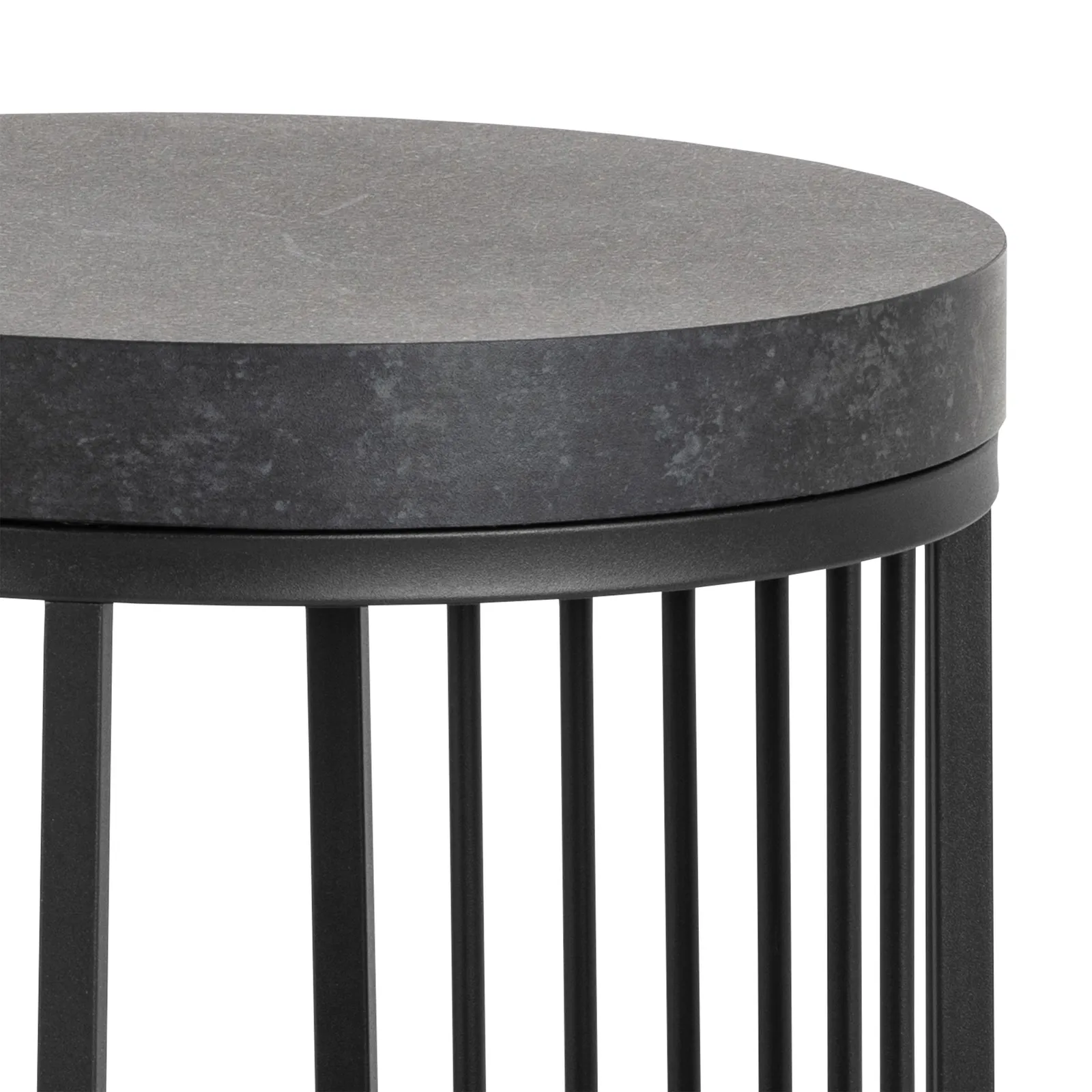 Furniture To Go Strington Round Bedside Table 1 Shelf in Matt Black 5