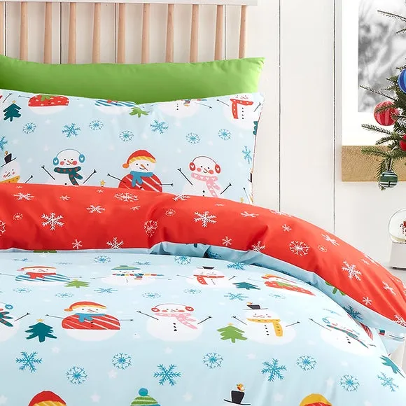Christmas Snowman Duvet Cover & Pillowcase Set 2