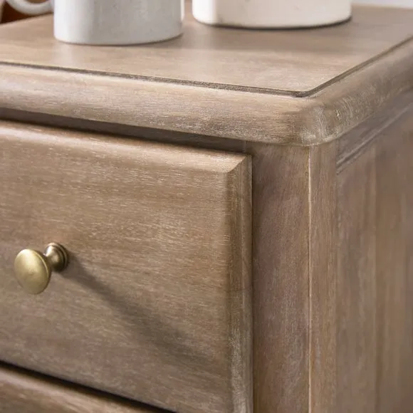 Giselle 2 Drawer Bedside Table, Mango Wood 4