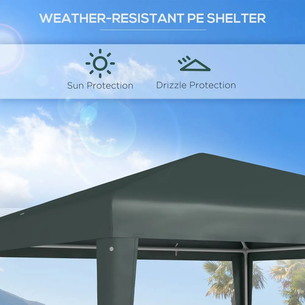 OUTSUNNY Garden Gazebo Marquee Party Tent Wedding Canopy Patio 2.7 x 2.7m in Dark Green 4