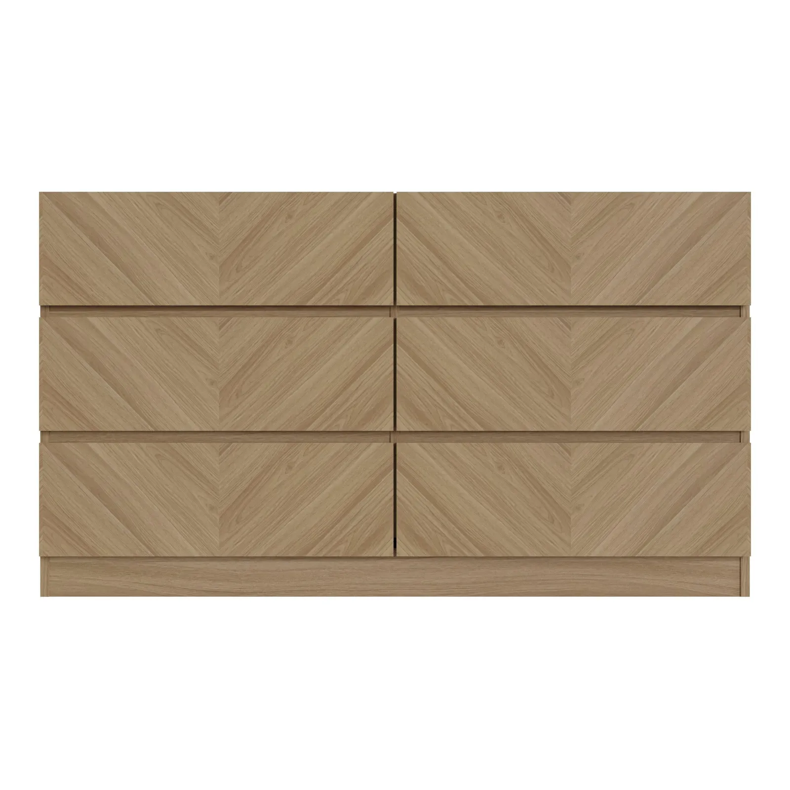 GFW Catania 3+3 Drawer Chest in Light Oak 2