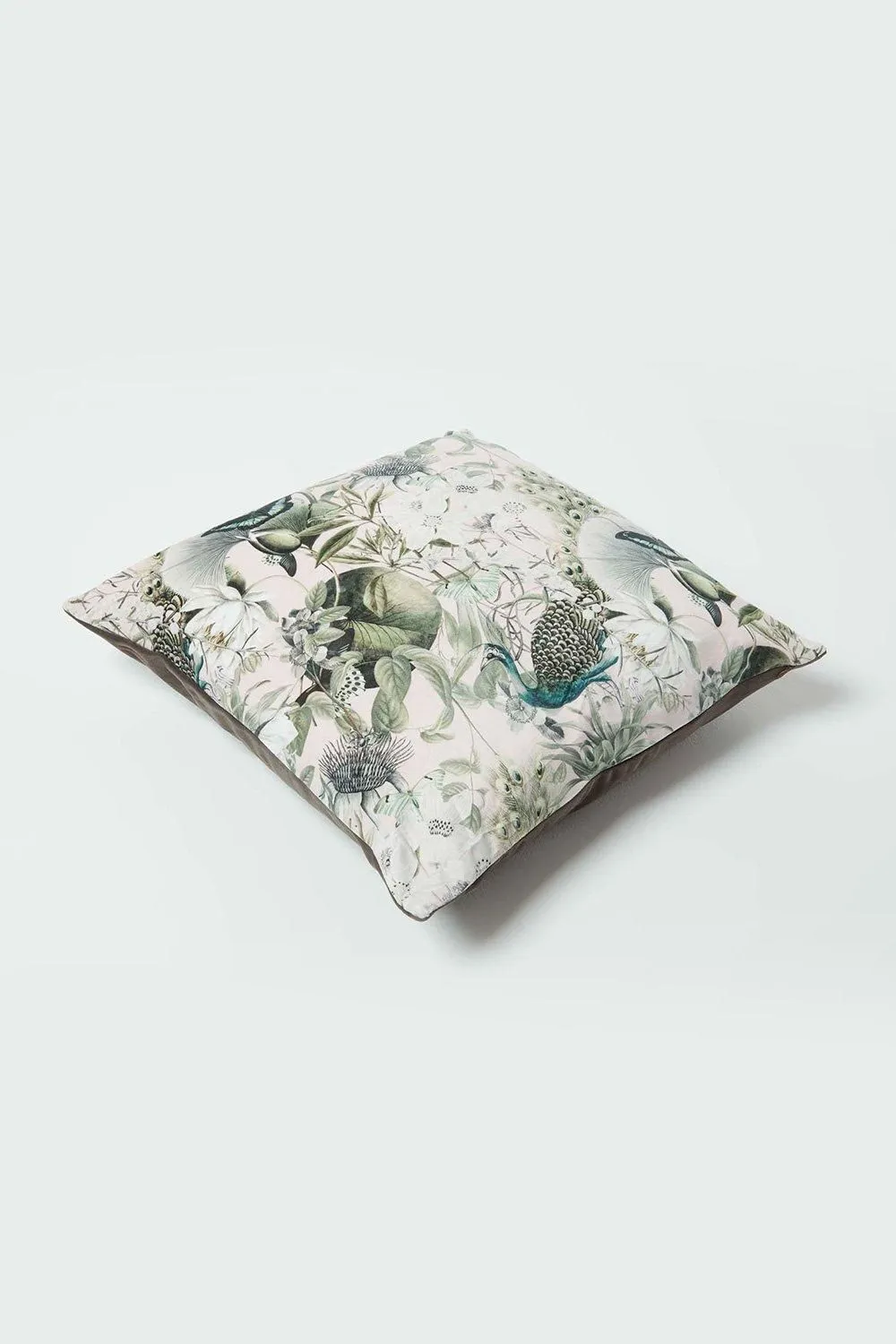 Homescapes Floral Butterfly Garden Grey Cushion 46 x 46 cm in Pink 5