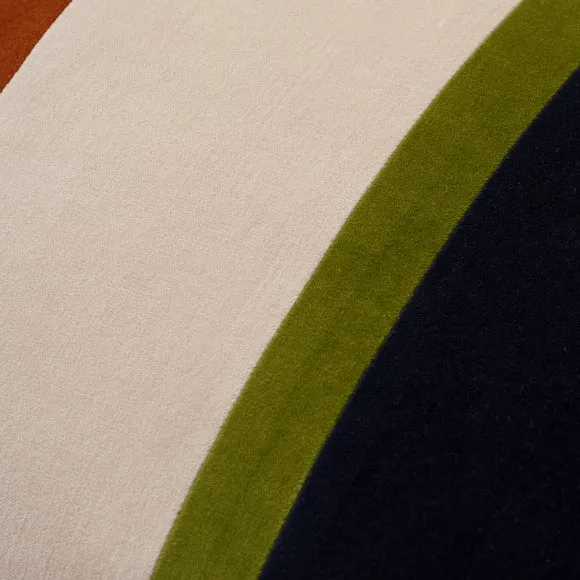 Clara Multicoloured Stripe Velvet Rectangle Cushion 2