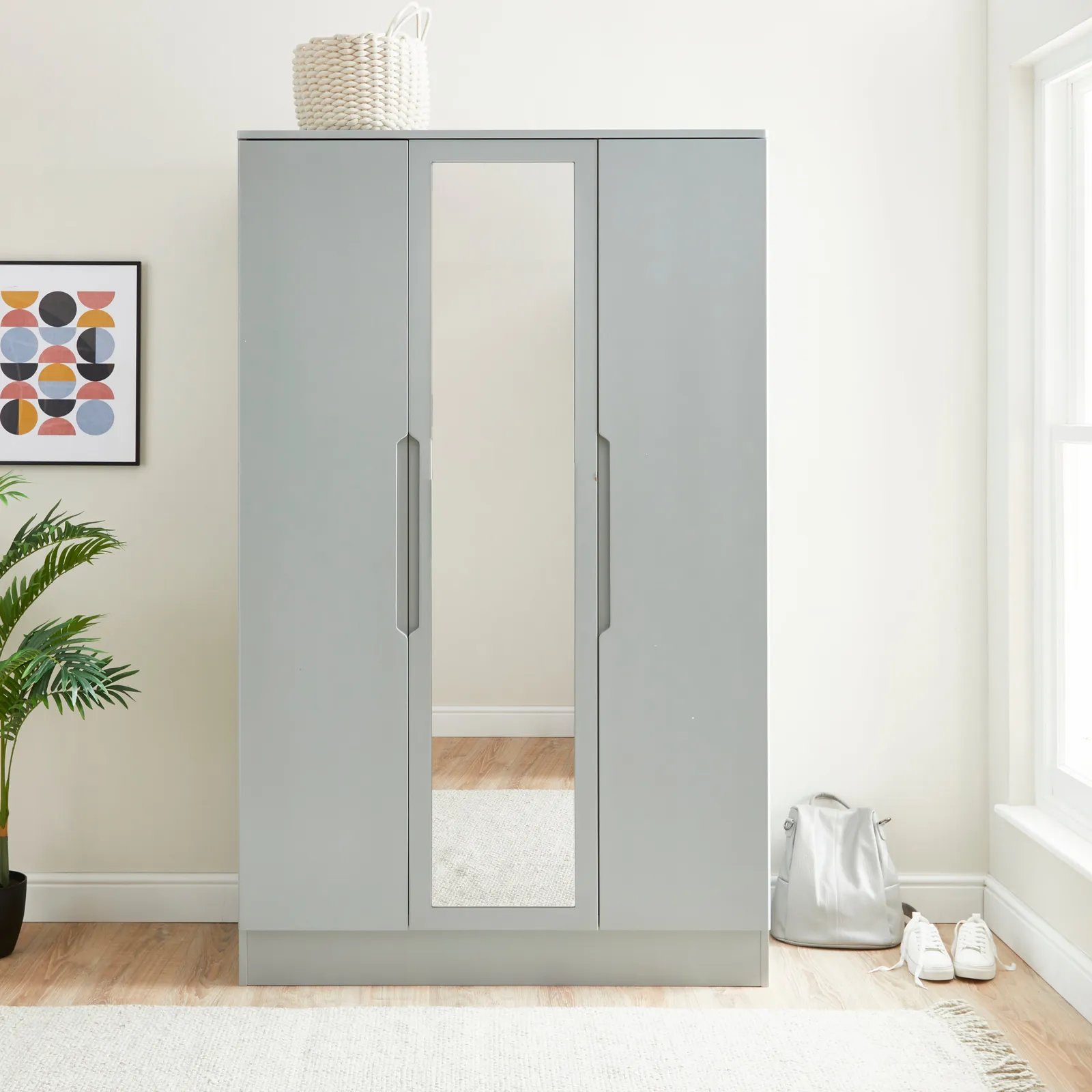 Larson Grey Triple Wardrobe Grey