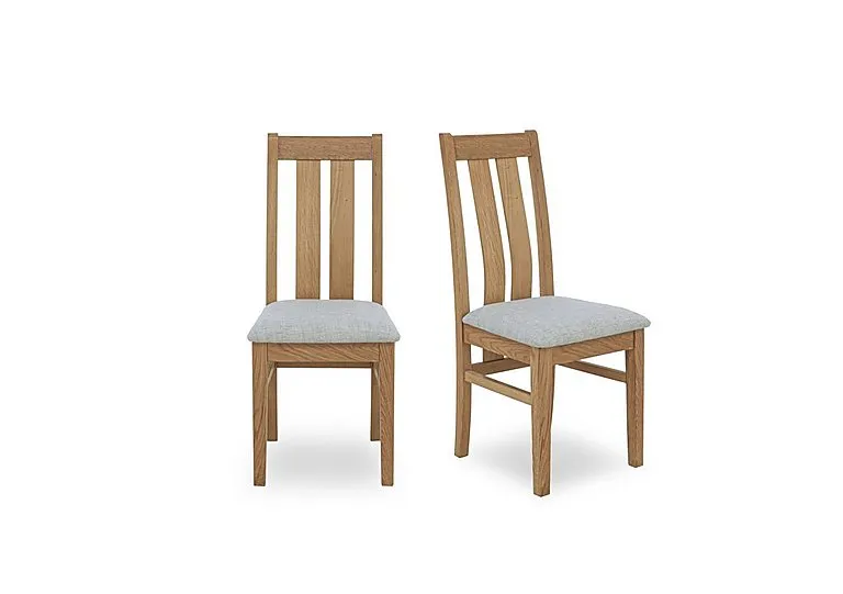 Augusta Pair of Wooden Slatted Back Dining Chairs