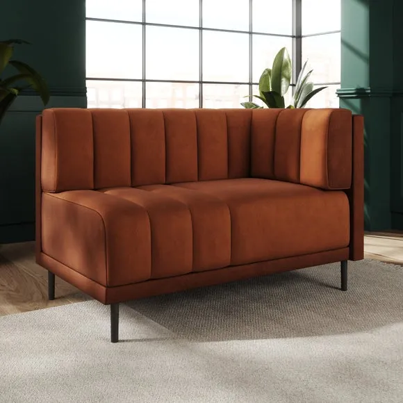 Amali Corner Dining Bench, Matte Plush Velvet 2