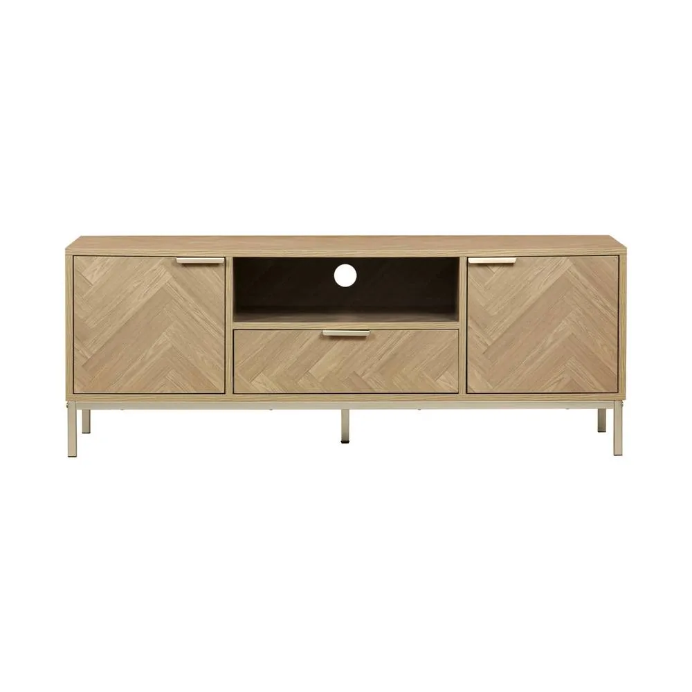 sweeek 120cm TV unit 2 cupboard herringbone 1 drawer in Beige 6