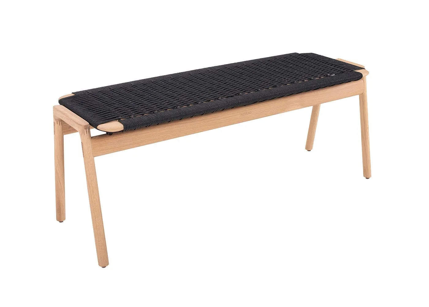 Gazzda Klupa Bench White Oiled Oak Black Paper Cord Seat 120cm