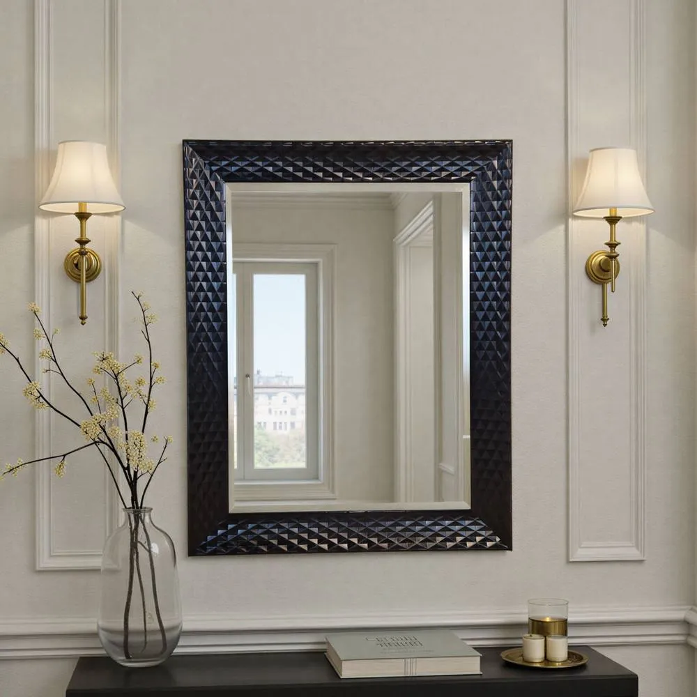 Yearn Mirrors Diamont Framed Black Bevelled Mirror 3