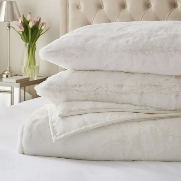 Dorma Purity Faux Fur Bedspread 2