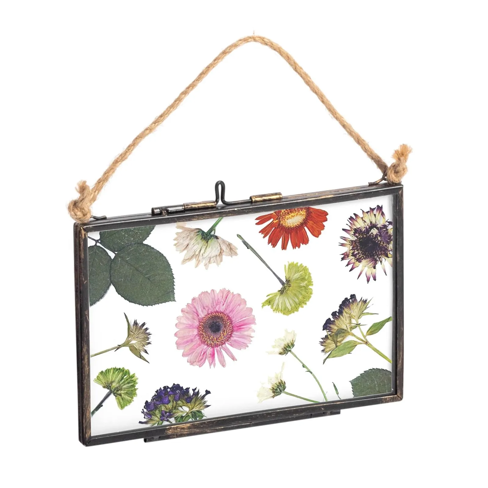 Nicola Spring 5x Hanging Metal Photo Frames - 6" x 4" - Black - Picture Frame Wall Mounted Frame with Rope 4