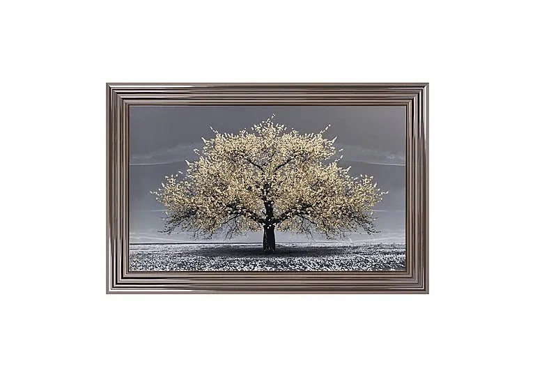 Champagne Cherry Tree Framed Landscape Wall Art