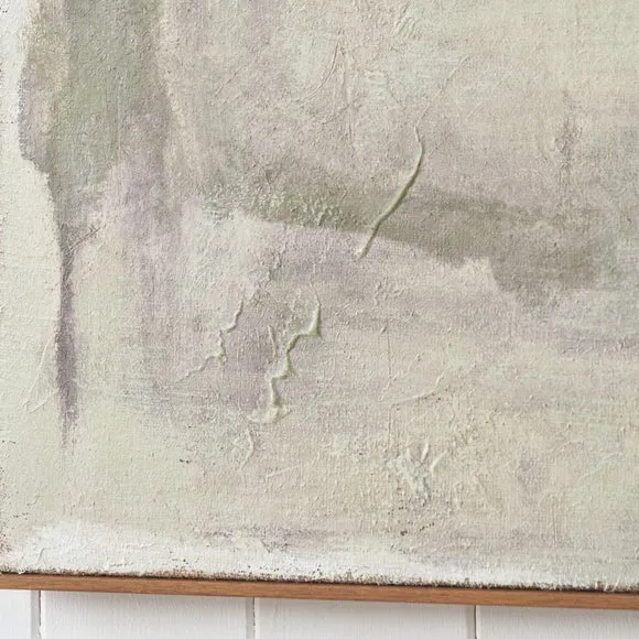 Green & Natural Abstract Square Hessian Framed Canvas 4