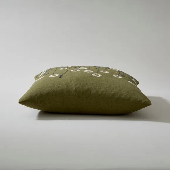 Scandi Floral Olive Cushion 2