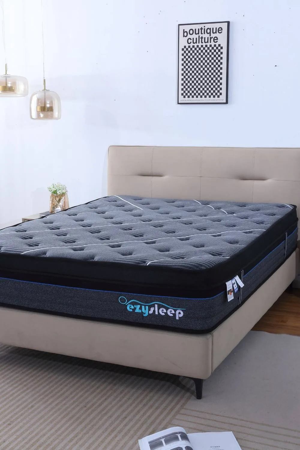 Ezysleep 30cm Graphite Spring Foam Mattress in Grey