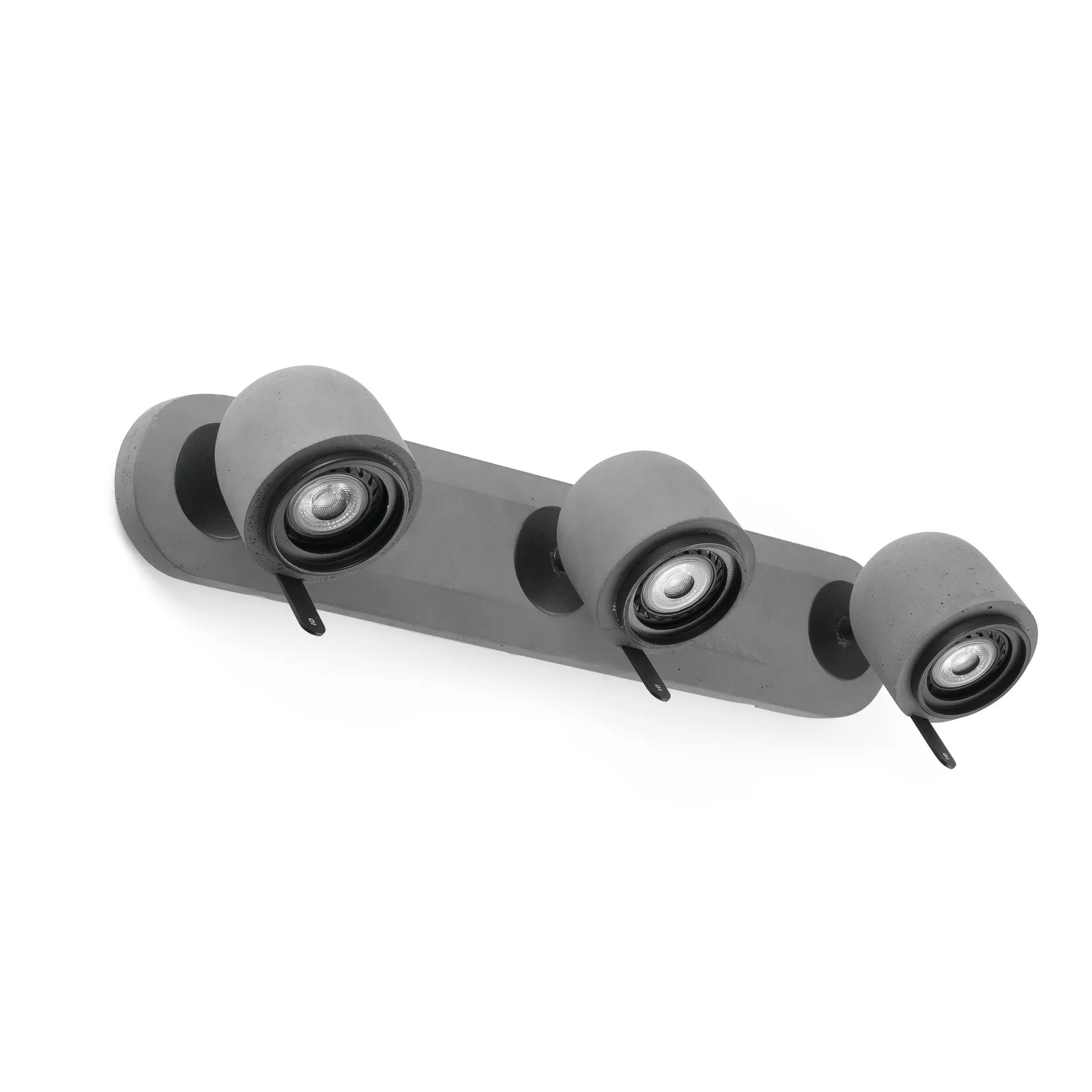 Netlighting Stone 3 Light Indoor Adjustable Wall Spotlight Grey GU10