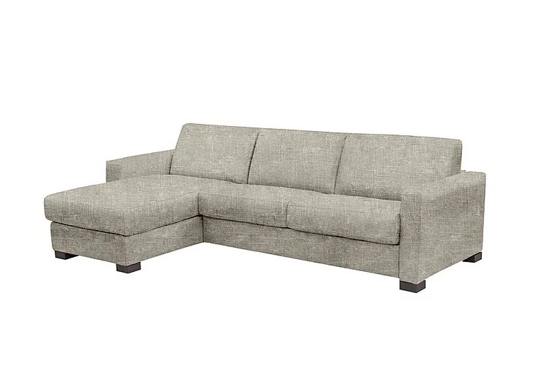 Alcova 3 Seater Left Hand Facing Fabric Sofa Bed and Storage Chaise with Box Arms