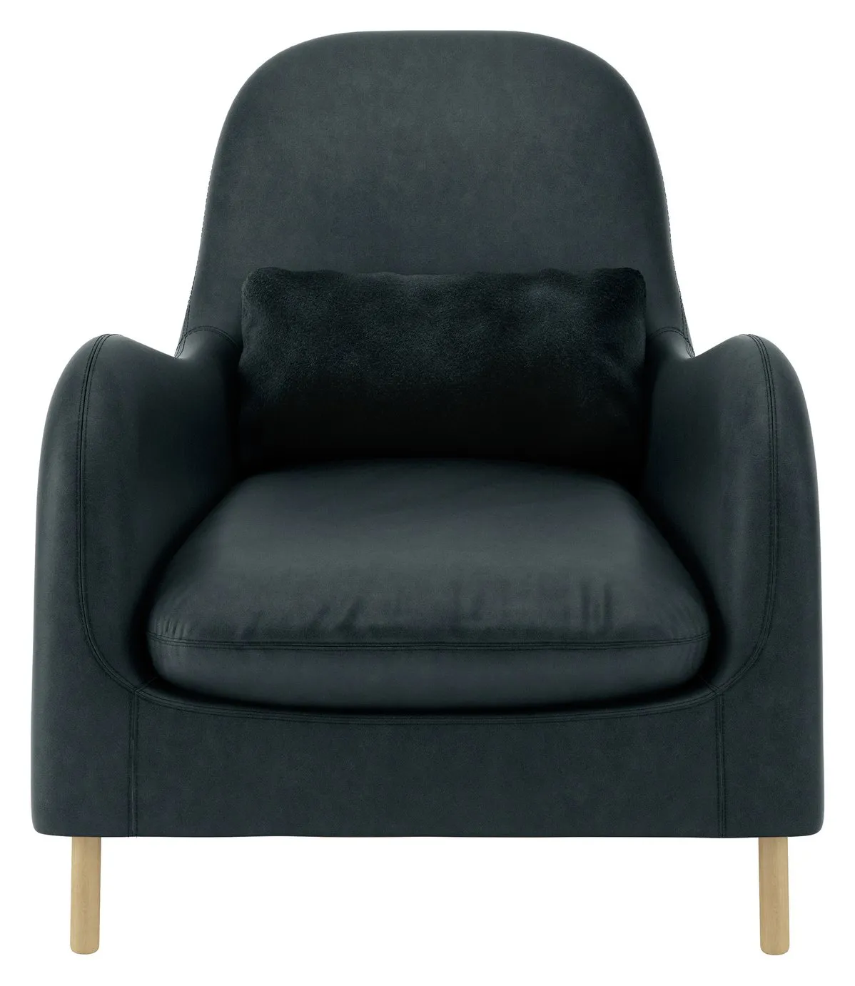 Habitat Smithfield Dark Grey Luxury Leather Armchair