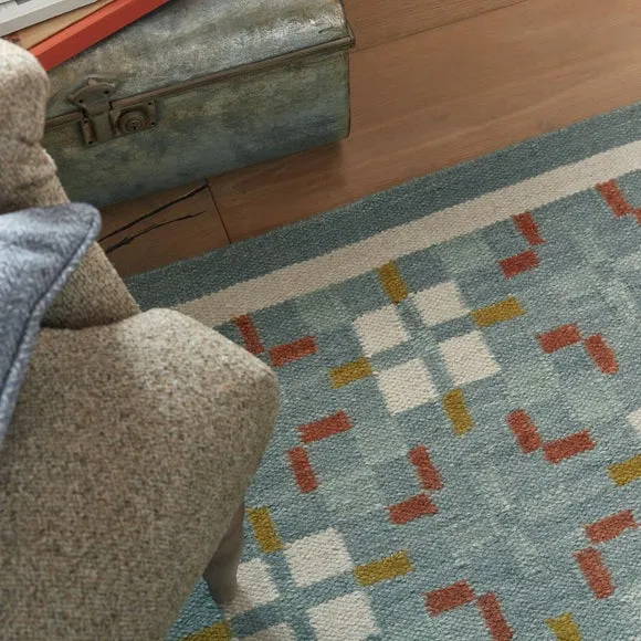 Awen Check Wool Blend Rug 6