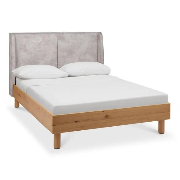 Bentley Designs Vega Knotty Oak Upholstered Bed Frame 4