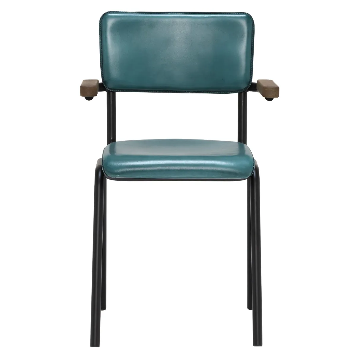 Pure Furniture Twyford Dining Chair With Arms, Blue Leather | Barker & Stonehouse 2