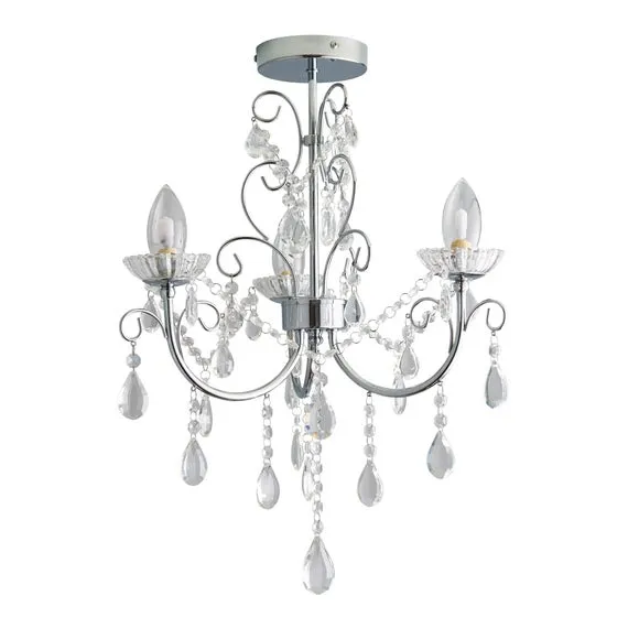 Vogue Tabitha 3 Light Bathroom Semi Flush Ceiling Light 5