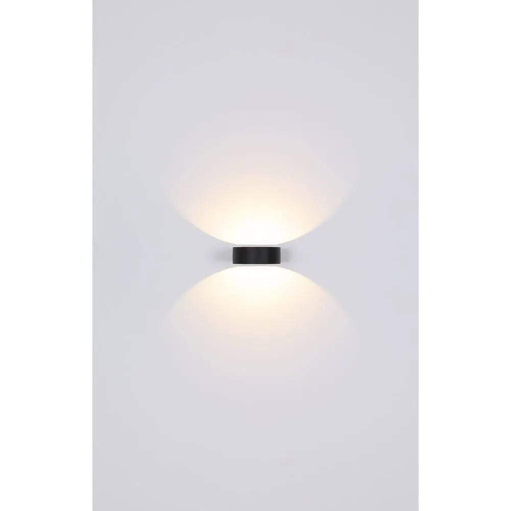 Netlighting Slice I Outdoor Up Down Wall Lamp Black IP54 Glass Shade LED 5
