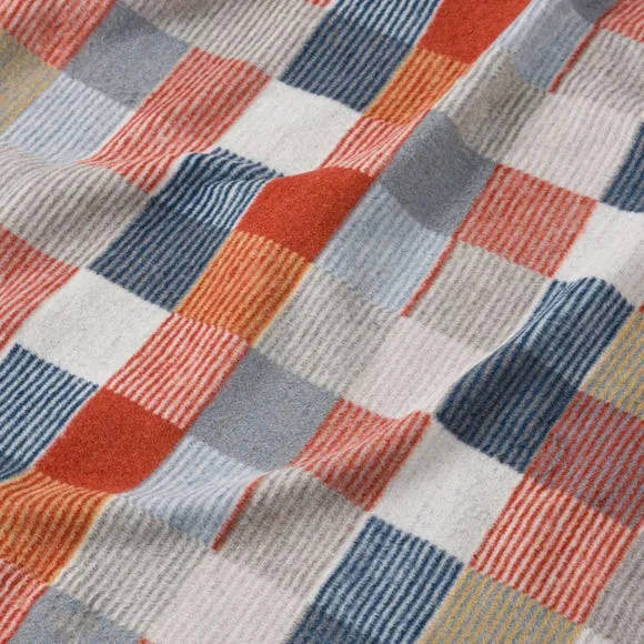 Super Soft Mini Squares Orange Throw Blanket 3