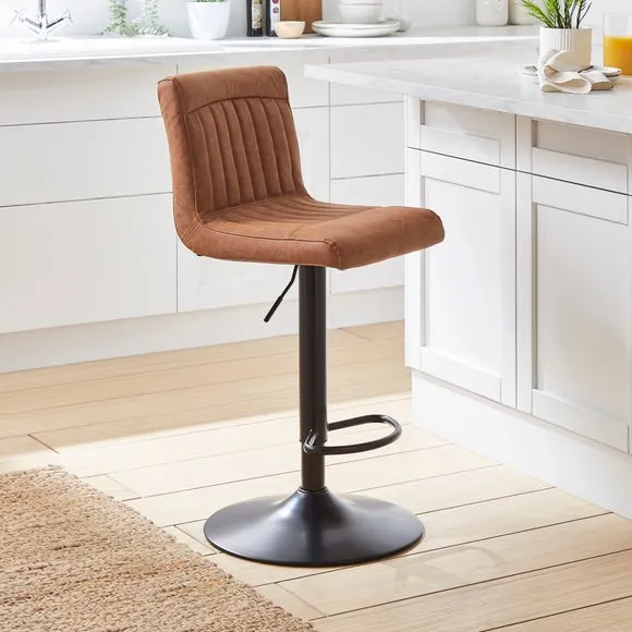 Felix Counter Adjustable Height Swivel Bar Stool, Faux Leather 2